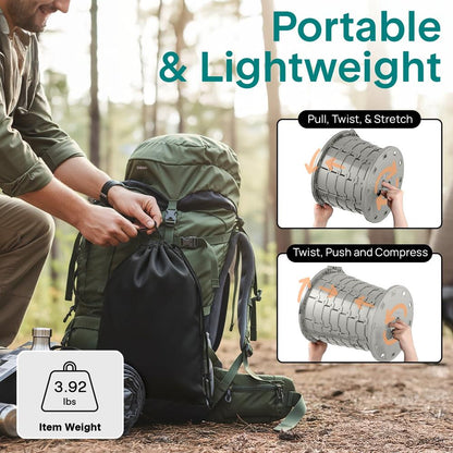 Portable Non-Slip Camping Toilet – Adjustable Height Foldable Travel Potty With Lid Strap And Carry Bag For Car Camping Outdoor Use (Gray) - SLCATF1GY