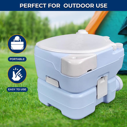 15L Portable Toilet Leak-Proof Full Flush Moonwhite