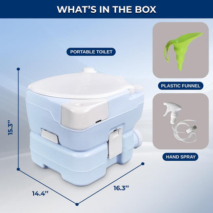 15L Portable Toilet Leak-Proof Full Flush Moonwhite