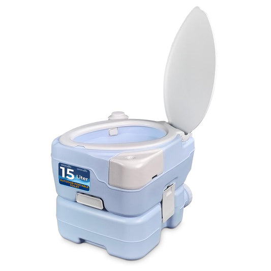15L Portable Toilet Leak-Proof Full Flush Moonwhite
