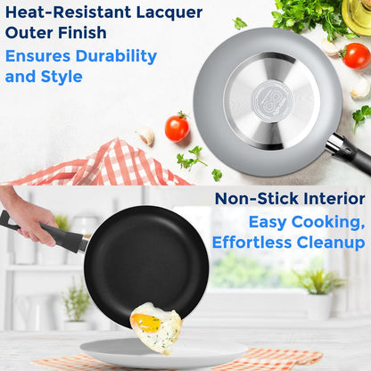 15-Piece Non-Stick Cookware Set Even Heat Black Coating