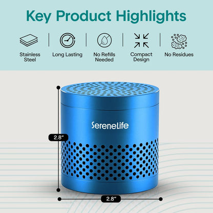 Serenelife Round Refrigerator Deodorizer Lasts Up To 10 Years More Effective Than Baking Soda - With Natural Bamboo Air Purifying Technology (Blue) - SLDEOR10BL