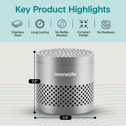 Serenelife Round Refrigerator Deodorizer Lasts Up To 10 Years More Effective Than Baking Soda - With Natural Bamboo Air Purifying Technology (Gray) - SLDEOR10GY