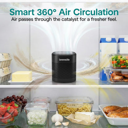 Serenelife Square Refrigerator Deodorizer Lasts Up To 10 Years More Effective Than Baking Soda - With Natural Bamboo Air Purifying Technology (Black) - SLDEOS10BK