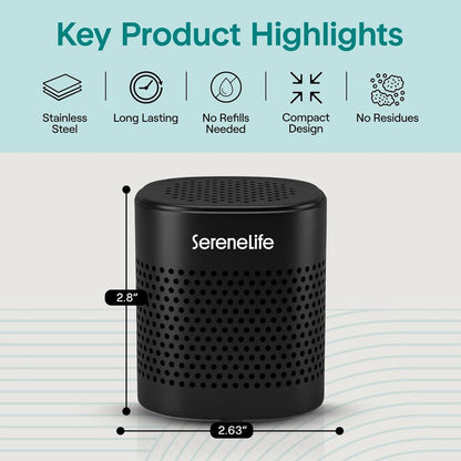 Serenelife Square Refrigerator Deodorizer Lasts Up To 10 Years More Effective Than Baking Soda - With Natural Bamboo Air Purifying Technology (Black) - SLDEOS10BK