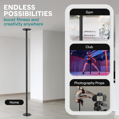 Adjustable Fitness Dance Pole 1102 lb Capacity Steel Anti-Rust Surface