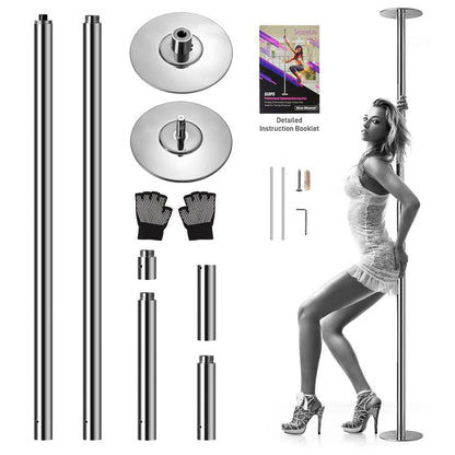 Portable Spinning Dance Pole Adjustable Steel Holds 1102 lbs