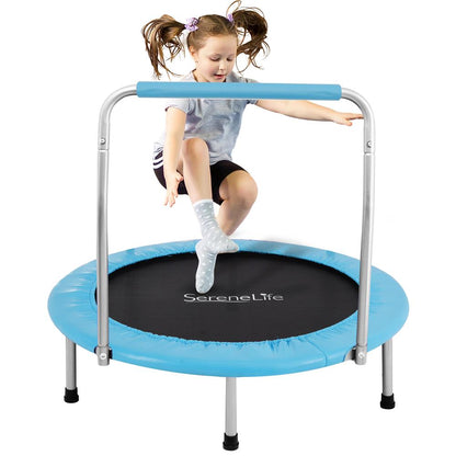 Toddler Trampoline Safe Jump Spring-less Design Blue