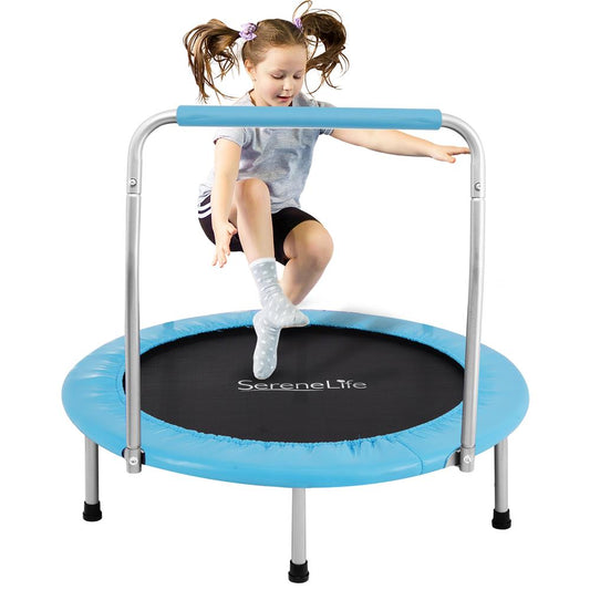 Toddler Trampoline Safe Jump Spring-less Design Blue