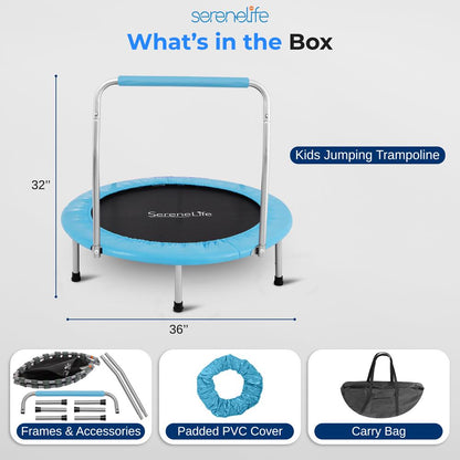 Toddler Trampoline Safe Jump Spring-less Design Blue