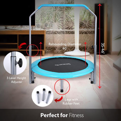 40 Foldable Trampoline Weight Loss Adjustable Handle Sky Blue