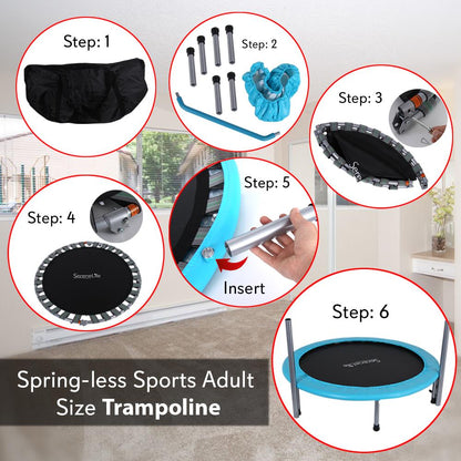40 Foldable Trampoline Weight Loss Adjustable Handle Sky Blue