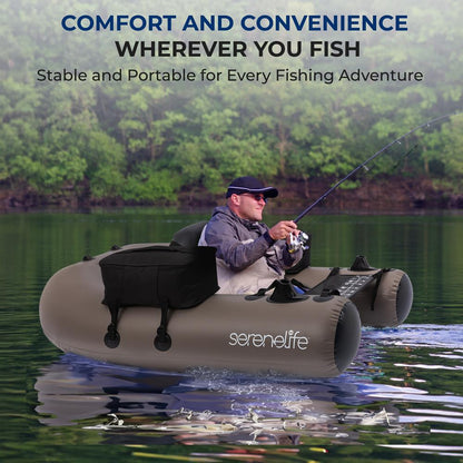 Inflatable Fishing Float Tube - Stable PVC Design 220 lbs Capacity