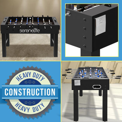 48 Foosball Table Tournament-Grade Chrome Steel Rods Black - SLFSBLT75BK