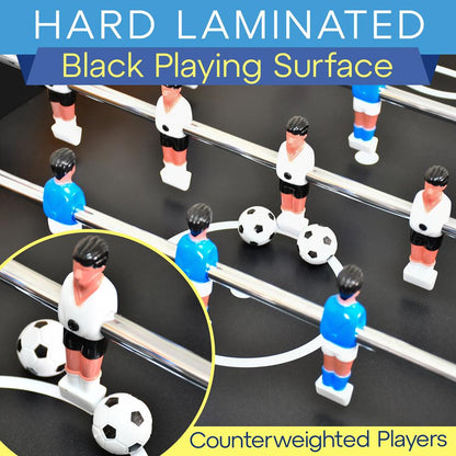 48 Foosball Table Tournament-Grade Chrome Steel Rods Black - SLFSBLT75BK