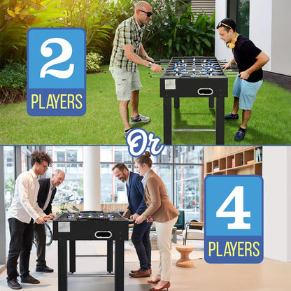 48 Foosball Table Tournament-Grade Chrome Steel Rods Black - SLFSBLT75BK