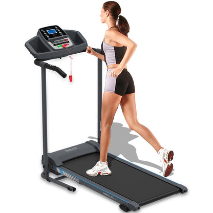 Electric Folding Treadmill Bluetooth Sync Manual Incline Compact Design