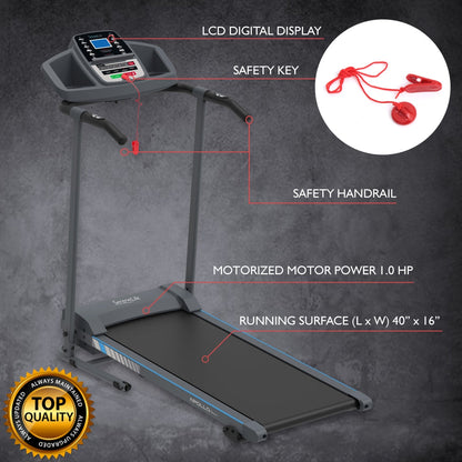 Electric Folding Treadmill Bluetooth Sync Manual Incline Compact Design