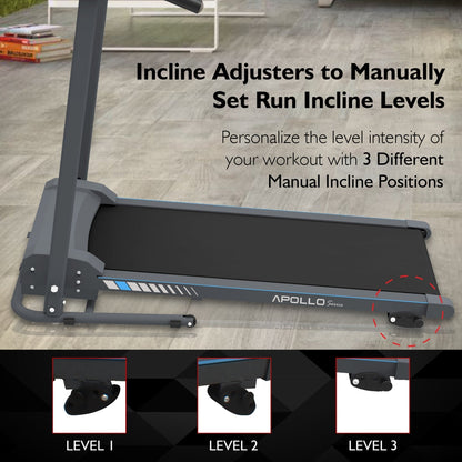 Electric Folding Treadmill Bluetooth Sync Manual Incline Compact Design
