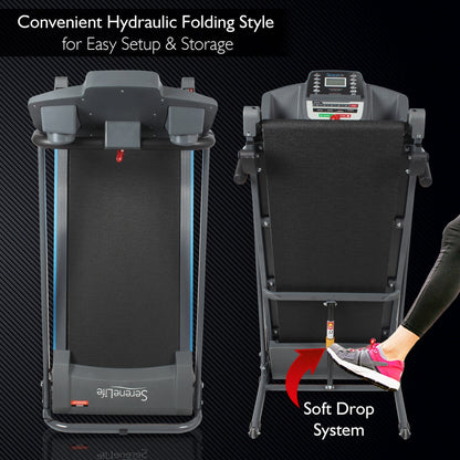 Electric Folding Treadmill Bluetooth Sync Manual Incline Compact Design