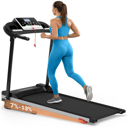 Folding Treadmill for Home Fitness 6 MPH 1HP Motor 12 Programs Bluetooth