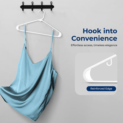 Plastic Hangers 200 Pcs Durable Slip Design Space-Saving White