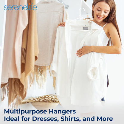 50-Pack White Plastic Hangers - Space-Saving Durable Non-Snag Design