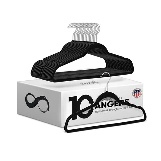 Velvet Hangers 10-Pack Non-Slip 360° Swivel Hook Space-Saving