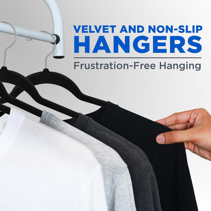 20 Pack Velvet Hangers - Non-Slip Space-Saving 360¬8 Swivel Hook - SLHVEL20
