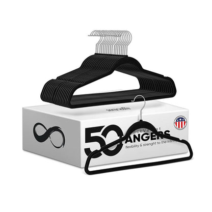 Velvet Non-Slip Hangers 50-Pack Space-Saving 360° Swivel Hook