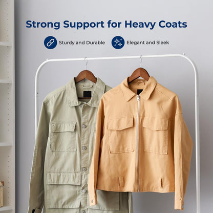 Wooden Coat Hangers 50-Pack Durable 360° Swivel Hook Natural Wood