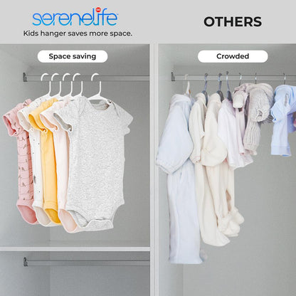 20 Pack Kids Hangers - Space-Saving Non-Slip Design Durable Plastic White