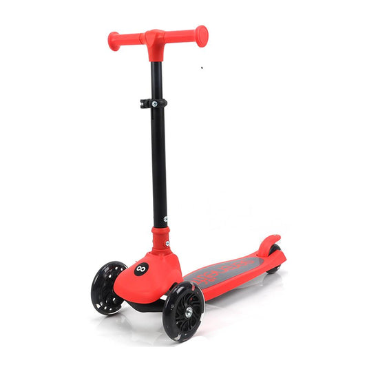 3-Wheel Kids Scooter Foldable LED Wheels Adjustable Handlebar Red