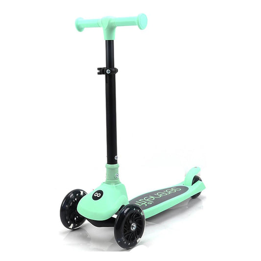 3-Wheel Kids Scooter Foldable LED Wheels Lean-to-Steer Mint Green