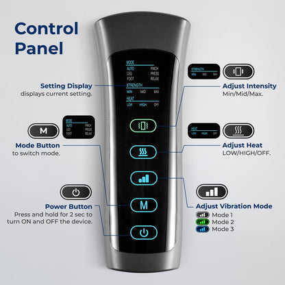 Air Compression Leg Massager Pain Relief Heat & 6 Modes Soccer Leather