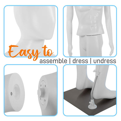 73 Male Mannequin Torso Dress Form - Detachable Mannequin Full Body Stand