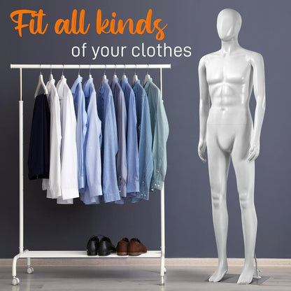 73 Male Mannequin Torso Dress Form - Detachable Mannequin Full Body Stand