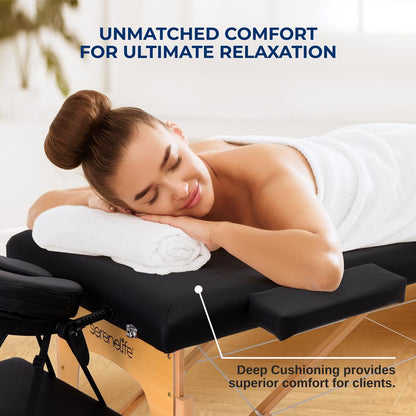 Portable Massage Table Adjustable Folding Bed PU Leather 3 Sections