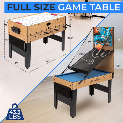 48 6-in-1 Game Table Space-Saving MDF Indoor/Outdoor Use