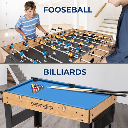 48 6-in-1 Game Table Space-Saving MDF Indoor/Outdoor Use
