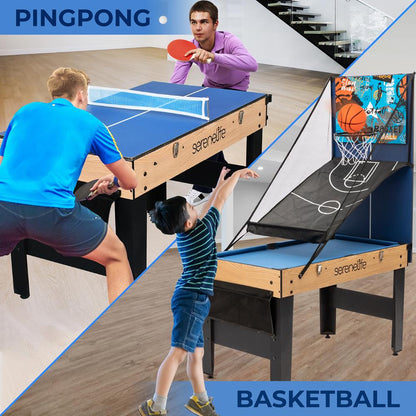 48 6-in-1 Game Table Space-Saving MDF Indoor/Outdoor Use