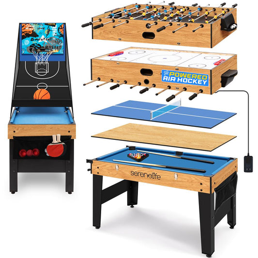 48 6-in-1 Game Table Space-Saving MDF Indoor/Outdoor Use