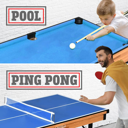 4-in-1 Game Table Portable MDF with PVC Indoor/Outdoor Use