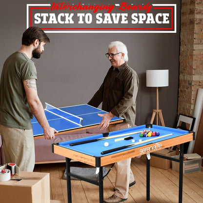 4-in-1 Game Table Portable MDF with PVC Indoor/Outdoor Use