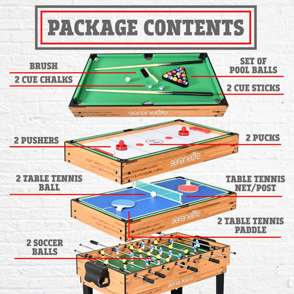 4-in-1 Game Table Multi-Function Sturdy Design Indoor/Outdoor Use
