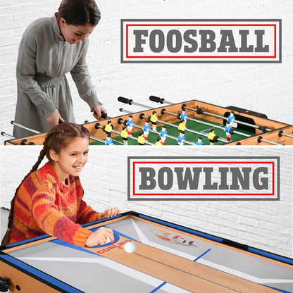 5-in-1 Folding Game Table Space-Saving Design Wood Construction
