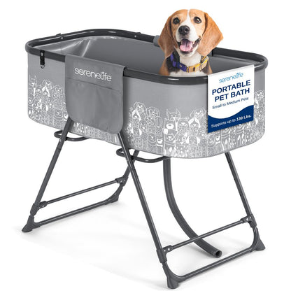 Portable Pet Bath Tub Easy Clean Marine Grade PVC Gray