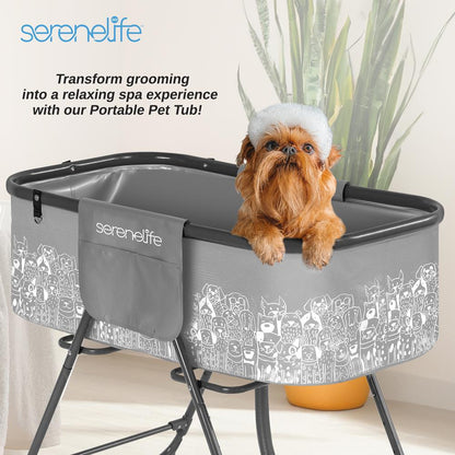 Portable Pet Bath Tub Easy Clean Marine Grade PVC Gray