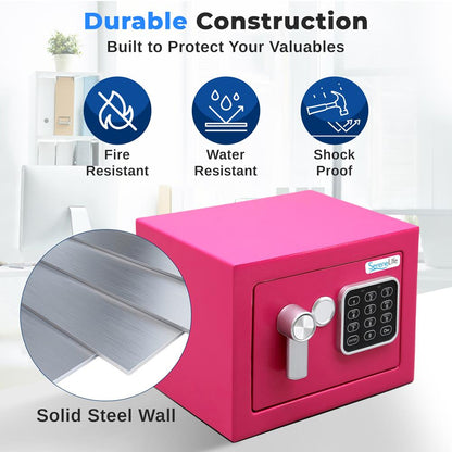 Electronic Safe Box Secure Storage Digital Lock Pink