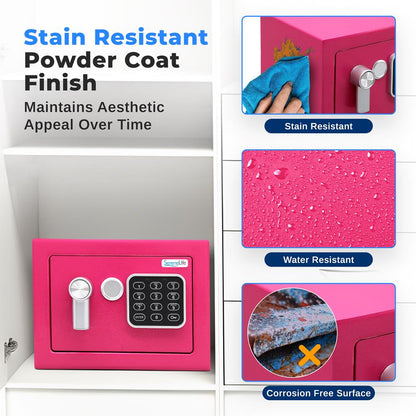 Electronic Safe Box Secure Storage Digital Lock Pink